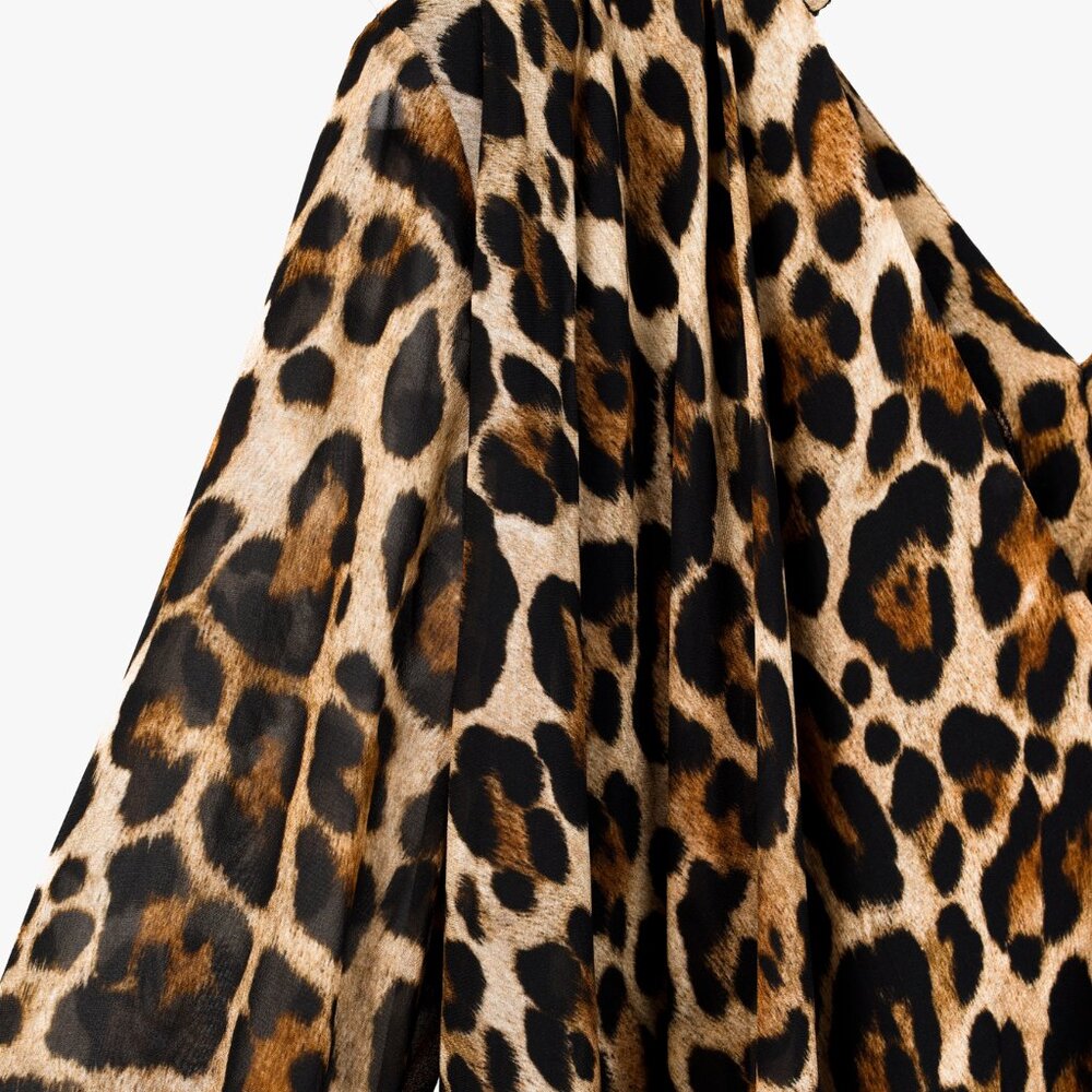 Blumarine PF/21 Leopard-Print Cut-Out Pleated Mini Dress - Picture 6 of 12